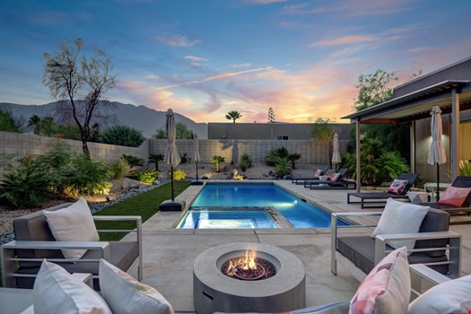 SUNSET OVER OUTDOOR LIVING ROOM